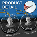 Family - Christmas Memorial Custom Photo Grayscale I'm Always With You - Personalized Circle Glass Ornament
