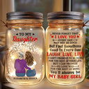 Ma fille n'oublie jamais que je t'aime pour toujours - Lampe Mason Jar personnalisée 