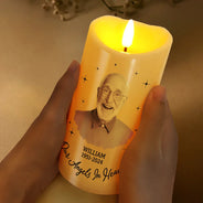 Memorial, Family - Memorial Custom Photo Your Wings Were Ready - Personalized Flameless LED Candle