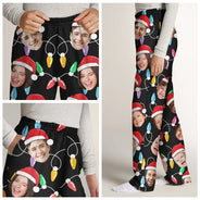 Christmas,Custom Photo,Family,Happy - Custom Photo Funny Family Face - Personalized Pajama Pants