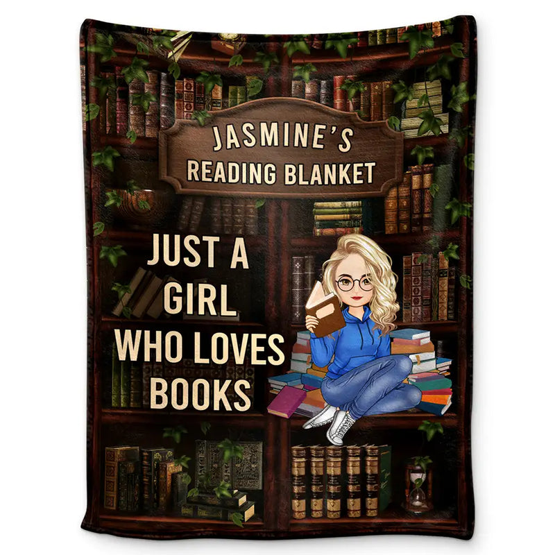 Gift For Yourself, Gift For Women, Gift For Men - Just A Girl Boy Who Loves Books - Personalized Fleece Blanket, Sherpa Blanket