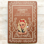 Gift For Mother, Gift For Yourself - Vintage Mom's Story Memory & Keepsake - Personalized Leather Journal
