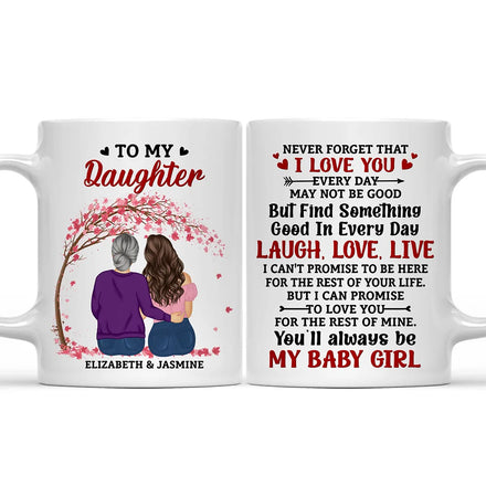 Ma fille n'oublie jamais que je t'aime pour toujours - Tasse personnalisée 