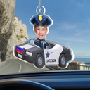 Gift For Grandpa, Gift For Father - Custom Photo Custom Photo Kids Construction Truck Driver - Personalized Acrylic Car Hanger