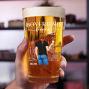 Couple Boyfriend Fiance Girlfriend Fiancee - Personalized Combo Wine & Beer Glass