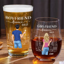Couple Boyfriend Fiance Girlfriend Fiancee - Personalized Combo Wine & Beer Glass