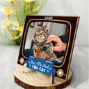 Gift For Couples, Gift For Husband, Gift For Wife, Gift For Boyfriend, Gift For Girlfriend, Dog Lovers, Pet Lovers, Dog Mom, Dog Dad, Dog Couple, Cat Lovers, Cat Mom, Cat Dad, Cat Couple, Pet Mom, Pet Dad, Pet Couple - Custom Photo You, Me And The Dog Cat - Personalized 2-Layered Wooden Plaque With Stand