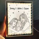 Gift For Couples, Gift For Husband, Gift For Wife, Gift For Boyfriend, Gift For Girlfriend, Art Design - Custom Photo Line Art Couple Portrait Bestie Family - Personalized LED Mirror Frame Lamp