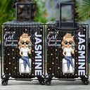 Travel, Gift For Women, Gift For Yourself - Travel A Girl Boy Who Loves Traveling Clear Hologram Background - Personalized Clear Luggage Cover
