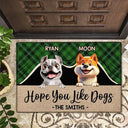 Dog Lovers, Pet Lovers, Family - Hope You Like Dogs - Personalized Doormat

