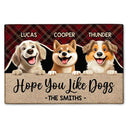 Dog Lovers, Pet Lovers, Family - Hope You Like Dogs - Personalized Doormat
