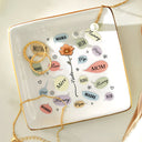 Gift For Mother - Names For Mom - 3D Embossed Effect Printed Ring Dish, Personalized Ring Dish