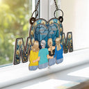 Gift For Mother,Mom - Daughters (Adult),Happy - Mom & Daughter Flower - Personalized Window Hanging Suncatcher Ornament
