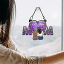 Gift For Mother,Mom - Daughters (Adult),Happy - Mom & Daughter Flower - Personalized Window Hanging Suncatcher Ornament