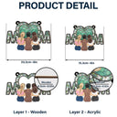 Gift For Mother,Mom - Daughters (Adult),Happy - Mom & Daughter Flower - Personalized Window Hanging Suncatcher Ornament