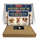 Dog Lovers,Pet Lovers,Family - 3D Effect Warning Visitors Must Be Approved - Personalized Classic Metal Signs