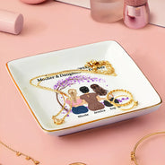 Gift For Mother,Mom - Daughters (Adult),Gift For Daughter,Love - The Love Between Mother & Daughters Is Forever - Personalized Ring Dish