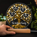 Family,Gift For Mother,Gift For Father - Loving Family Tree Unbreakable Bond - Personalized 3D Led Light Wooden Base