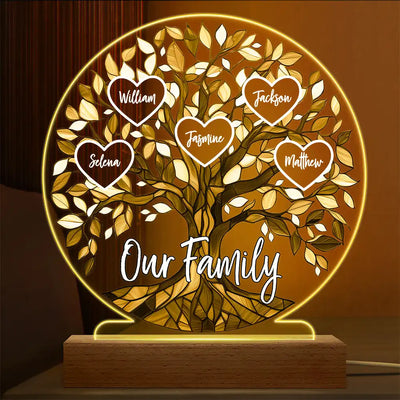 3D Led Light Wooden Base