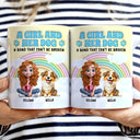Dog Lovers, Pet Lovers, Dog Mom, Dog Dad, Pet Mom, Pet Dad, Love - Rainbow A Girl And Her Dogs - 3D Inflated Effect Printed Mug, Personalized White Edge-to-Edge Mug