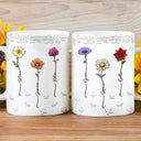 Gift For Women, Gift For Yourself, Gift For Mother, Gift For Grandma, Gift For Sisters, Gift For Bestie, Love - Birth Flowers For Mom, Grandma, Besties - 3D Embossed Effect Printed Mug, Personalized White Edge-to-Edge Mug