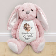 Photo personnalisée « Un câlin du ciel » - Peluche lapin personnalisée