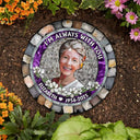 Memorial,Custom Photo,Pet Lovers,Dog Lovers,Cat Lovers - Custom Photo Forever In My Heart - 3D Mosaic Faux Stained Glass Effect Printed, Personalized Circle Memorial Garden Stone