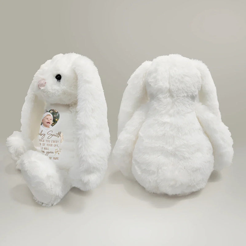 Gift For Grandparents, Parents, Memorial, Sad, Gift For Mother, Gift For Father - Custom Photo Baby Loss I Carried You Every Second Of Your Life - Personalized Soft Toy Bunny