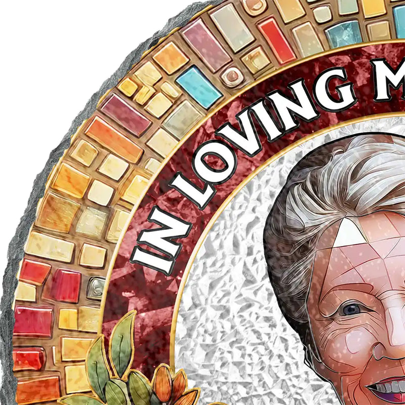 Memorial,Gift For Grandparents,Parents,Family - Custom Photo Mosaic Portrait I'm Always With You Memorial - Personalized Circle Memorial Garden
