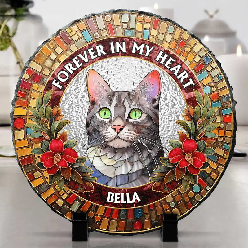 Memorial,Gift For Grandparents,Parents,Family - Custom Photo Mosaic Portrait I'm Always With You Memorial - Personalized Circle Memorial Garden
