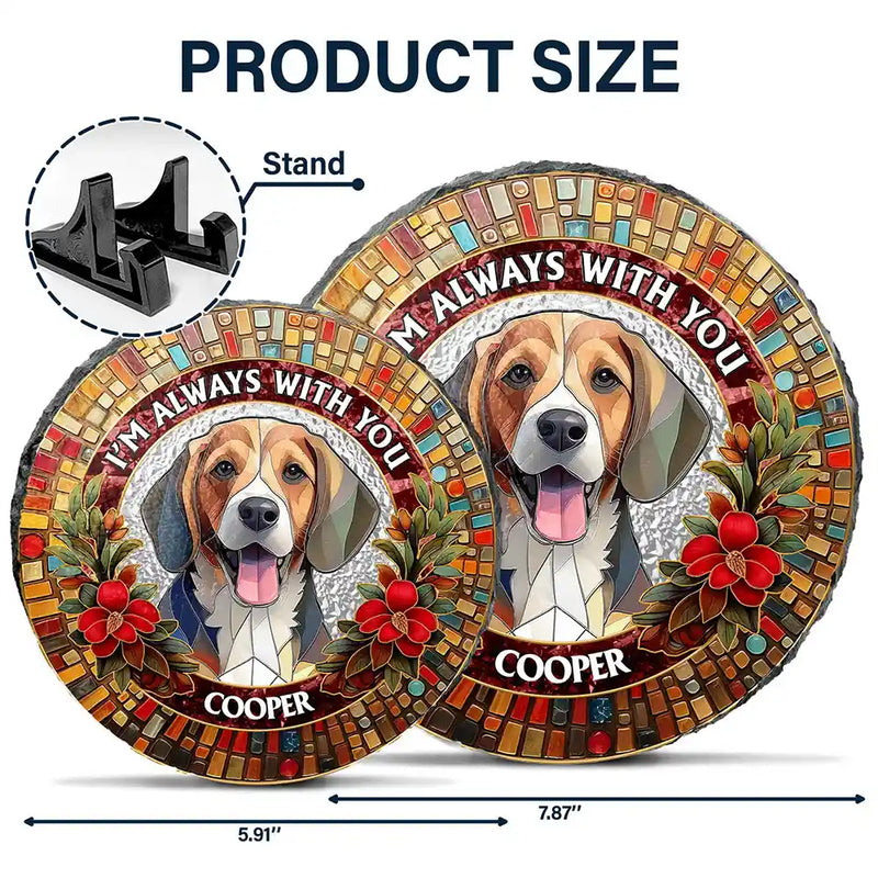 Memorial,Gift For Grandparents,Parents,Family - Custom Photo Mosaic Portrait I'm Always With You Memorial - Personalized Circle Memorial Garden
