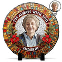 Memorial,Gift For Grandparents,Parents,Family - Custom Photo Mosaic Portrait I'm Always With You Memorial - Personalized Circle Memorial Garden