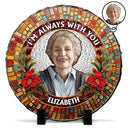 Memorial,Gift For Grandparents,Parents,Family - Custom Photo Mosaic Portrait I'm Always With You Memorial - Personalized Circle Memorial Garden
