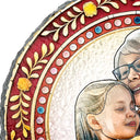 Custom Photo,Memorial,Gift For Grandparents,Parents,Family - Custom Photo Mosaic Portrait Mom Grandma Parents Family - 3D Stained Glass Effect Printed, Personalized Circle Memorial Garden Stone
