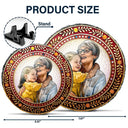 Custom Photo,Memorial,Gift For Grandparents,Parents,Family - Custom Photo Mosaic Portrait Mom Grandma Parents Family - 3D Stained Glass Effect Printed, Personalized Circle Memorial Garden Stone
