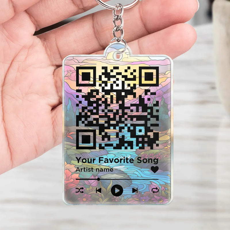 Gift For Mother,Mom,Children - QR Code Mother Daughters Forever Linked Together - Personalized Acrylic Keychain
