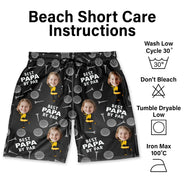 Gift For Father,Gift For Husband,Sport Dad,Golf,Dad's Hobby,Dad,Children - Custom Photo Best Daddy By Par Funny Golf Lover - Personalized Unisex Beach Shorts