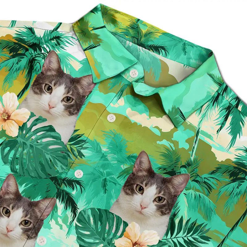 Gift For Father,Summer - Custom Photo Beach Summer Tropical Fun Face Vacation Vibe - Personalized Hawaiian Shirt