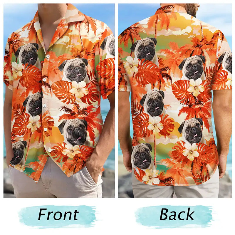 Gift For Father,Summer - Custom Photo Beach Summer Tropical Fun Face Vacation Vibe - Personalized Hawaiian Shirt