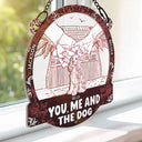 Summer Couple You And Me And The Dogs Toile Art - Personalized Window Hanging Suncatcher Ornament