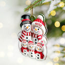 New Dad,New baby,New Mom,Christmas - Our First Christmas As A Family Of Three Snow Family 3D Effect - Personalized Custom Shaped Acrylic Ornament