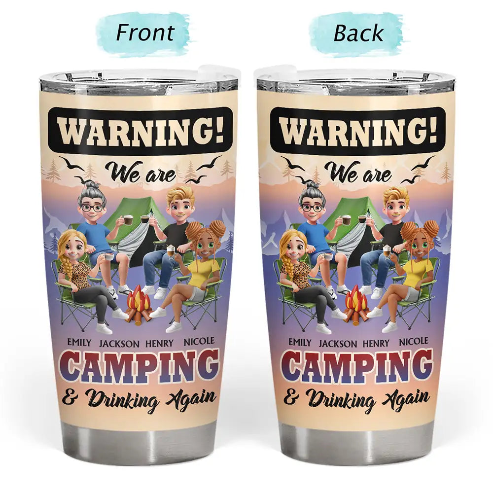 Gift For Women,Gift For Men,Gift For Bestie,Summer,Camping,Happy - We Are Camping & Drinking Again! - Personalized Tumbler