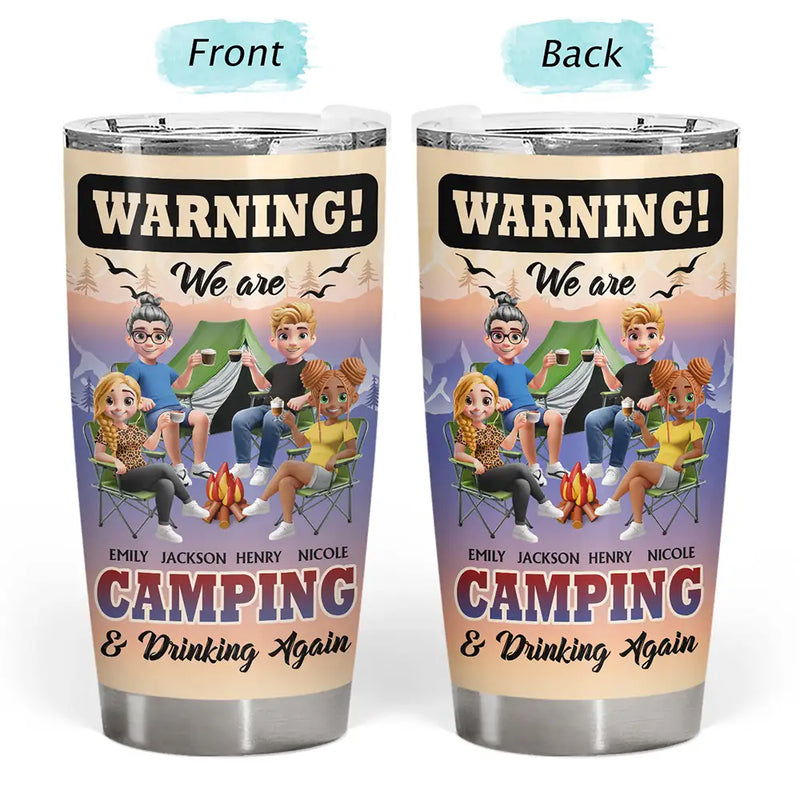 Gift For Women,Gift For Men,Gift For Bestie,Summer,Camping,Happy - We Are Camping & Drinking Again! - Personalized Tumbler