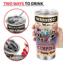 Gift For Women,Gift For Men,Gift For Bestie,Summer,Camping,Happy - We Are Camping & Drinking Again! - Personalized Tumbler