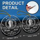 Christmas,Custom Photo,Family,Sad - Custom Photo Grayscale Memorial Always Loved Never Forgotten - Personalized Circle Glass Ornament