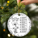 Gift For Yourself,Gift For Women,Happy,Christmas,Christian - God Says I Am Name Letter In Bible Toile De Jouy Flower - Personalized Circle Ceramic Ornament