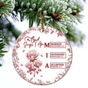Gift For Yourself,Gift For Women,Happy,Christmas,Christian - God Says I Am Name Letter In Bible Toile De Jouy Flower - Personalized Circle Ceramic Ornament