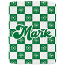 Gift For Yourself,Gift For Women,Gift For Men,Happy - Birth Month Flower Checkered Pattern - Personalized Fleece Blanket, Sherpa Blanket