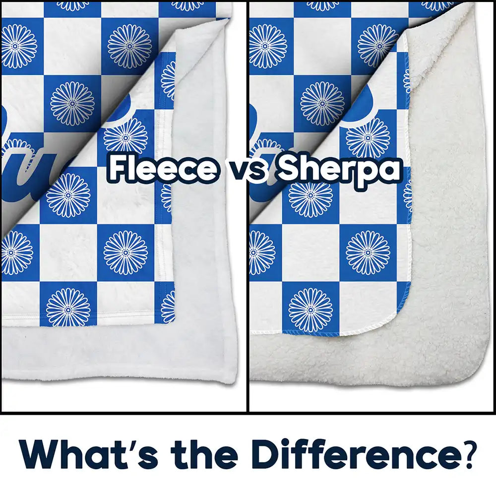 Gift For Yourself,Gift For Women,Gift For Men,Happy - Birth Month Flower Checkered Pattern - Personalized Fleece Blanket, Sherpa Blanket