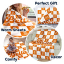 Gift For Yourself,Gift For Women,Gift For Men,Happy - Birth Month Flower Checkered Pattern - Personalized Fleece Blanket, Sherpa Blanket